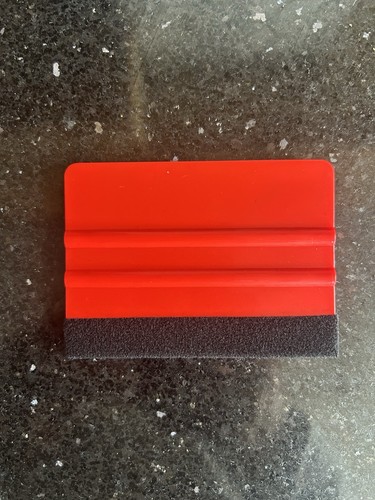Red felt edge squeegee vinyl - red,
